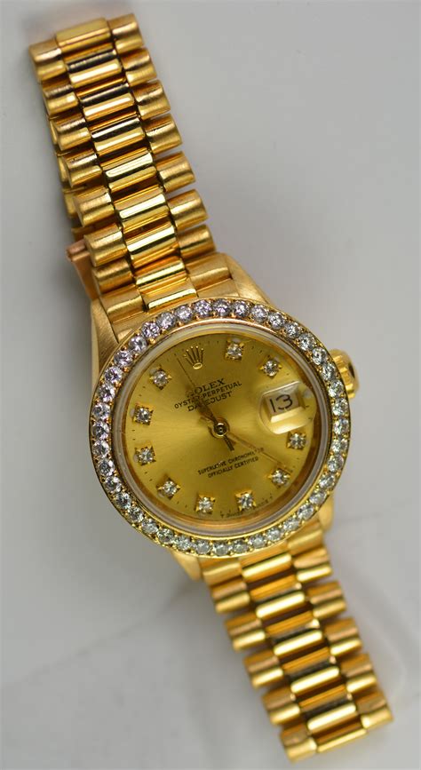 ladies gold and stainless rolex with diamond basel|rolex lady date just yellow gold.